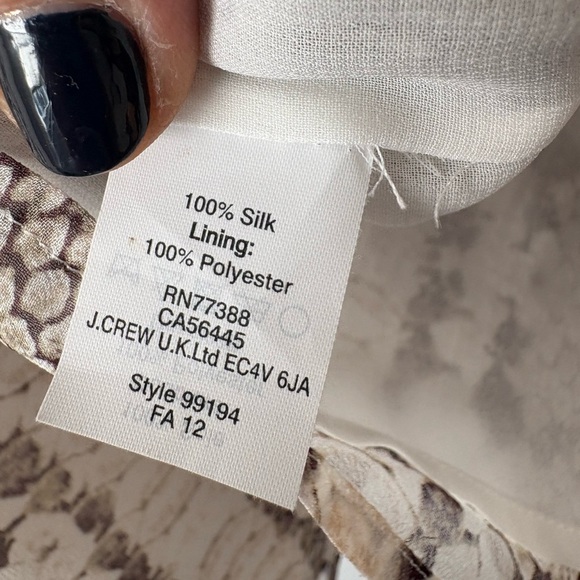 J. Crew Collection Sheer Silk Blouse in Reptile Print - Picture 5 of 9